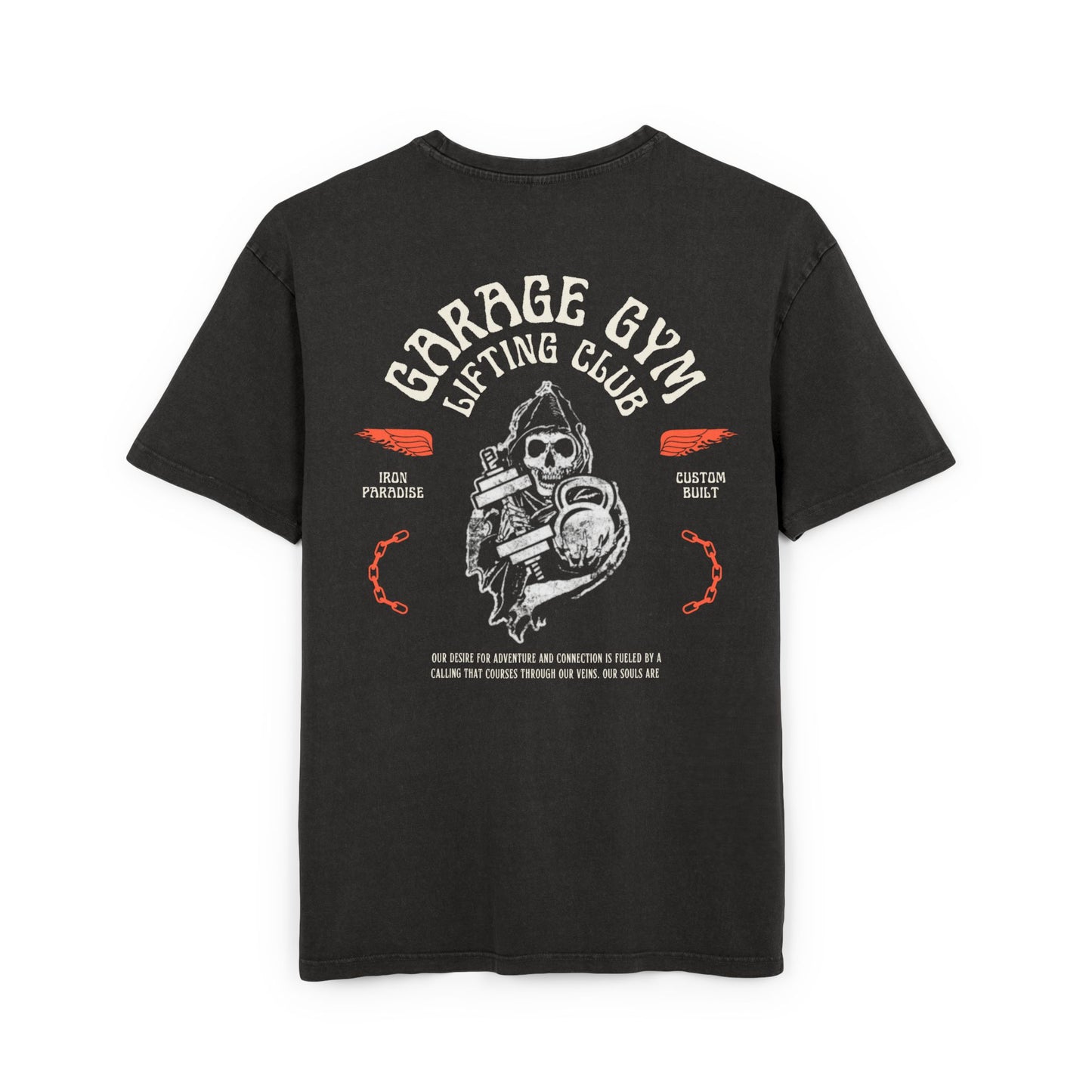 Garage Gym Lifting Club Acid Washed Oversize Tee