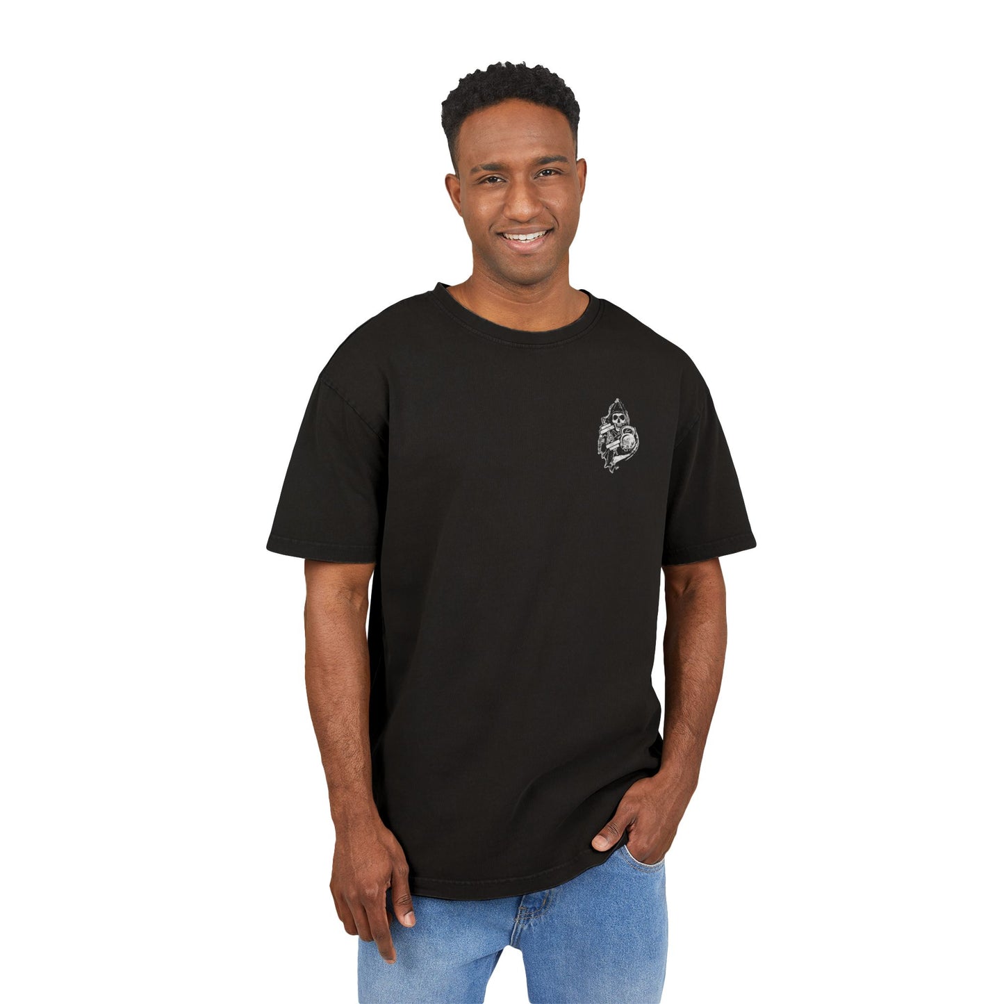 Garage Gym Lifting Club Acid Washed Oversize Tee